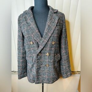 Heartloom Ivy Double-Breasted Plaid Blazer Size Medium